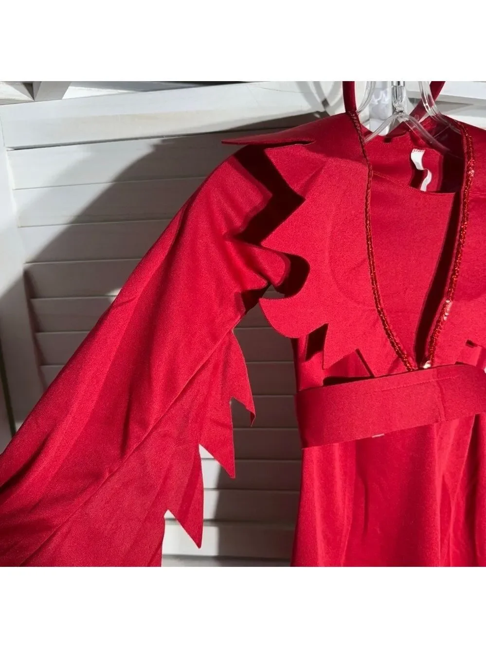 NIB Devious Devil Girls Costume Set Dress/Collar/Headband Red 4-6